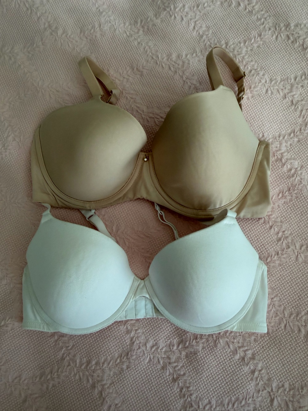 Arizona Jean Company Smooth T-Shirt Bras in White and Beige